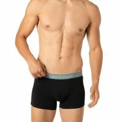 bruno banani Shorts 2er Pack Leaf 2201-2328/4306 Trunks, Baumwoll-Stretch, Grau-schwarz gemustert, Grau-schwarz -Wäsche Verkaufsshop 374299 norm2