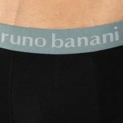 bruno banani Shorts 2er Pack Leaf 2201-2328/4306 Trunks, Baumwoll-Stretch, Grau-schwarz gemustert, Grau-schwarz -Wäsche Verkaufsshop 374299 norm3