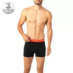 Calvin Klein Underwear Calvin Klein COTTON STRECH 3er Pack U2662G/WHD Trunks, Baumwoll-Stretch, Schwarz, Rot-grau-royal