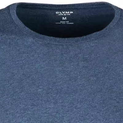 OLYMP Casual Level Five B. Fit T-Shirt 5640/84/13 Longsleeve, Body Fit, Baumwolle-Kaschmir, Rauchblau meliert, Rauchblau 3 OLYMP Casual Level Five B. Fit T-Shirt 5640/84/13 Longsleeve, Body Fit, Baumwolle-Kaschmir, Rauchblau meliert, Rauchblau – Bild 3