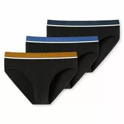 Schiesser Rio-Slip 3er Pack 175735/901 Slips, Baumwoll-Stretch, Schwarz -Wäsche Verkaufsshop 374646 norm3