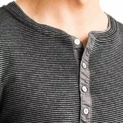 Schiesser Revival Karl-Heinz Henley 1/1 175881/208 Longsleeve, Baumwolle, Anthrazit meliert, Anthrazit -Wäsche Verkaufsshop 374918 norm3