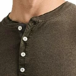 Schiesser Revival Karl-Heinz Henley 1/1 175884/606 Longsleeve, Baumwolle, Hellbraun, Braun -Wäsche Verkaufsshop 374922 norm3