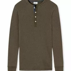Schiesser Revival Karl-Heinz Henley 1/1 175884/606 Longsleeve, Baumwolle, Hellbraun, Braun -Wäsche Verkaufsshop 374922 norm4