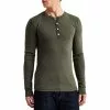 Schiesser Revival Karl-Heinz Henley 1/1 175884/711 Longsleeve, Baumwolle, Khaki meliert, Khaki