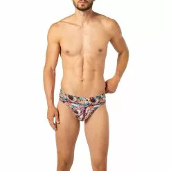 bruno banani Sportslip Antique Art 2202-2338/4323 Mikrofaser-Stretch, Orange-smaragdgrün gemustert , Multicolor