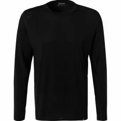 BOGGI MILANO T-Shirt BO21A0127/03 Longsleeve, Mikrofaser atmungsaktiv, Schwarz