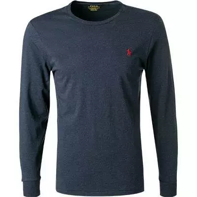 Polo Ralph Lauren Longsleeve 710671468/043 Custom Slim Fit, Baumwolle, Tiefseeblau meliert, Tiefseeblau 2 Polo Ralph Lauren Longsleeve 710671468/043 Custom Slim Fit, Baumwolle, Tiefseeblau meliert, Tiefseeblau – Bild 2