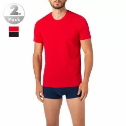 HUGO T-Shirt 2er Pack 50408203/643 T-Shirts, Baumwolle, Rot-schwarz, Rot
