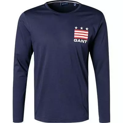 Gant T-Shirt 2004029/433 Longsleeve, Baumwolle, Nachtblau 2 Gant T-Shirt 2004029/433 Longsleeve, Baumwolle, Nachtblau – Bild 2
