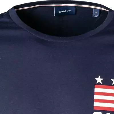 Gant T-Shirt 2004029/433 Longsleeve, Baumwolle, Nachtblau 3 Gant T-Shirt 2004029/433 Longsleeve, Baumwolle, Nachtblau – Bild 3