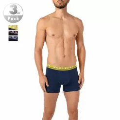 BOSS Boxer Briefs 3er Pack 50458544/967 Trunks, Baumwoll-Stretch, Navy-schwarz, Blau