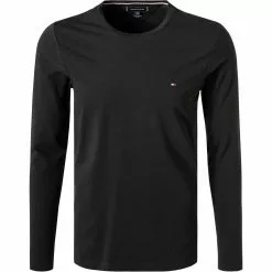 Tommy Hilfiger Longsleeve MW0MW10804/BDS Slim Fit, Bio Baumwolle, Schwarz