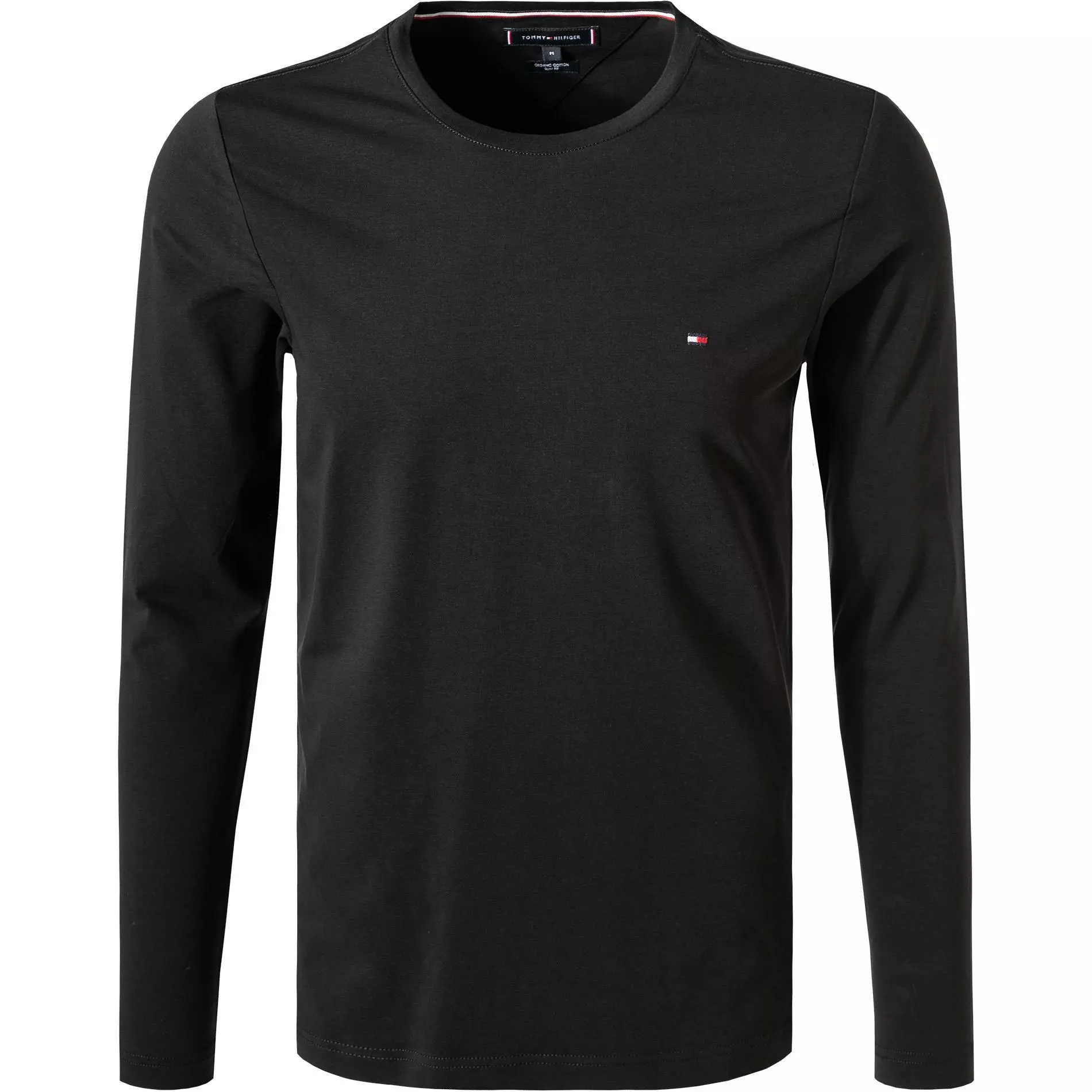 Tommy Hilfiger Longsleeve MW0MW10804/BDS Slim Fit, Bio Baumwolle, Schwarz 1 Tommy Hilfiger Longsleeve MW0MW10804/BDS Slim Fit, Bio Baumwolle, Schwarz