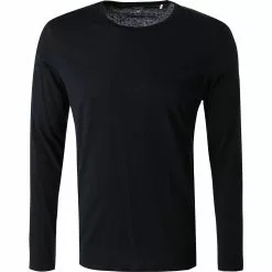 OLYMP Casual Level Five B. Fit T-Shirt 5640/84/18 Longsleeve, Body Fit, Baumwolle-Kaschmir, Marineblau meliert, Marine
