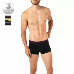 BOSS Trunks 3er Pack 50458488/962 Baumwoll-Stretch, Schwarz, Indigo-grün-aubergine