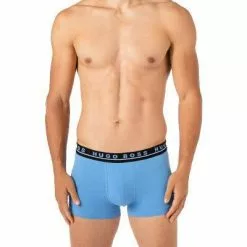 BOSS Trunks 3er Pack 50458488/963 Baumwoll-Stretch, Schwarz-grün-blau, Tannengrün-hellblau-schwarz -Wäsche Verkaufsshop 376797 norm2