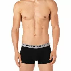 BOSS Trunks 3er Pack 50458488/963 Baumwoll-Stretch, Schwarz-grün-blau, Tannengrün-hellblau-schwarz -Wäsche Verkaufsshop 376797 norm3