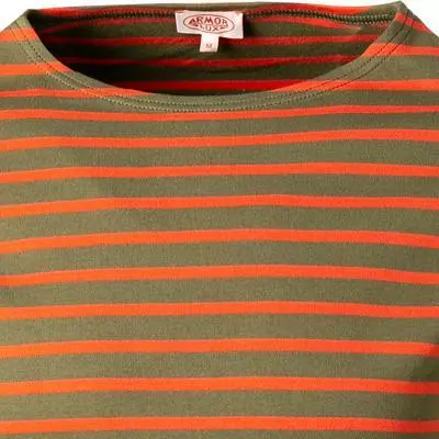 Armor lux T-Shirt 02297/HRV Longsleeve, Baumwolle, Khaki-orange gestreift, Khaki-orange 3 Armor lux T-Shirt 02297/HRV Longsleeve, Baumwolle, Khaki-orange gestreift, Khaki-orange – Bild 3