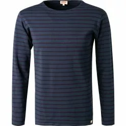 Armor lux T-Shirt 02297/HRX Longsleeve, Baumwolle, Blau gestreift, Blau