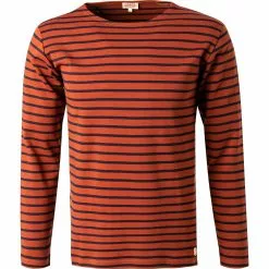 Armor lux T-Shirt 02297/HRY Longsleeve, Baumwolle, Braun-blau gestreift, Braun-blau