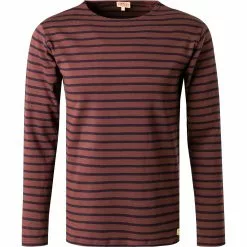 Armor lux T-Shirt 02297/HRZ Longsleeve, Baumwolle, Aubergine-blau gestreift, Aubergine-blau