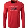 N.Z.A. T-Shirt 21GN701A/1501 Longsleeve, Baumwolle, Rot meliert, Rot