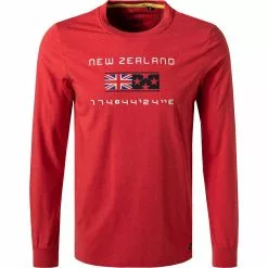 N.Z.A. T-Shirt 21GN701A/1501 Longsleeve, Baumwolle, Rot meliert, Rot