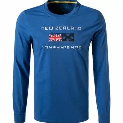 N.Z.A. T-Shirt 21GN701A/1631 Longsleeve, Baumwolle, Blau meliert, Blau