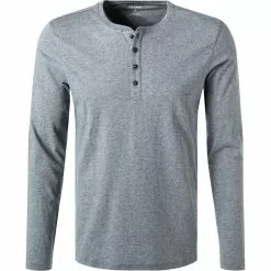OLYMP Casual Level F. B. F. Longsleeve 5642/84/60 Body Fit, Baumwolle-Kaschmir, Mittelgrau meliert, Mittelgrau