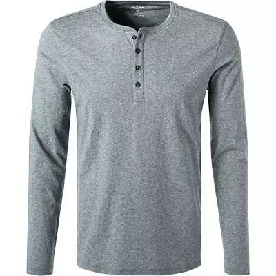 OLYMP Casual Level F. B. F. Longsleeve 5642/84/60 Body Fit, Baumwolle-Kaschmir, Mittelgrau meliert, Mittelgrau 2 OLYMP Casual Level F. B. F. Longsleeve 5642/84/60 Body Fit, Baumwolle-Kaschmir, Mittelgrau meliert, Mittelgrau – Bild 2
