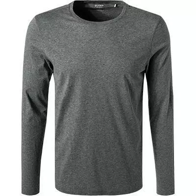 OLYMP Casual Level Five B. Fit T-Shirt 5640/84/60 Longsleeve, Body Fit, Baumwolle-Kaschmir, Mittelgrau meliert, Mittelgrau 2 OLYMP Casual Level Five B. Fit T-Shirt 5640/84/60 Longsleeve, Body Fit, Baumwolle-Kaschmir, Mittelgrau meliert, Mittelgrau – Bild 2