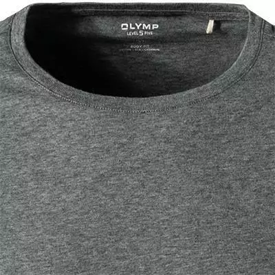 OLYMP Casual Level Five B. Fit T-Shirt 5640/84/60 Longsleeve, Body Fit, Baumwolle-Kaschmir, Mittelgrau meliert, Mittelgrau 3 OLYMP Casual Level Five B. Fit T-Shirt 5640/84/60 Longsleeve, Body Fit, Baumwolle-Kaschmir, Mittelgrau meliert, Mittelgrau – Bild 3