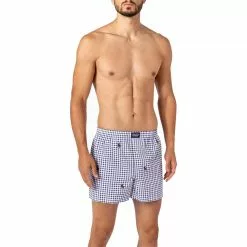 Polo Ralph Lauren Boxer 714830266/004 Boxershorts, Baumwolle, Dunkelblau-weiß gemustert, Dunkelblau-weiß