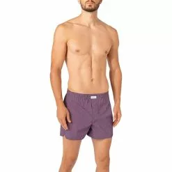 van Laack 170601/Boxer/785 Boxershorts, Baumwolle, Rot-blau gemustert, Rot
