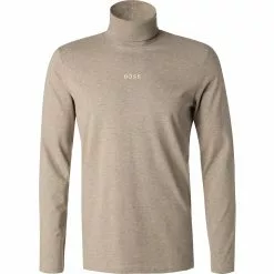 BOSS Longsleeve Teknit 50459421/240 Rollkragenshirt, Baumwolle, Beige