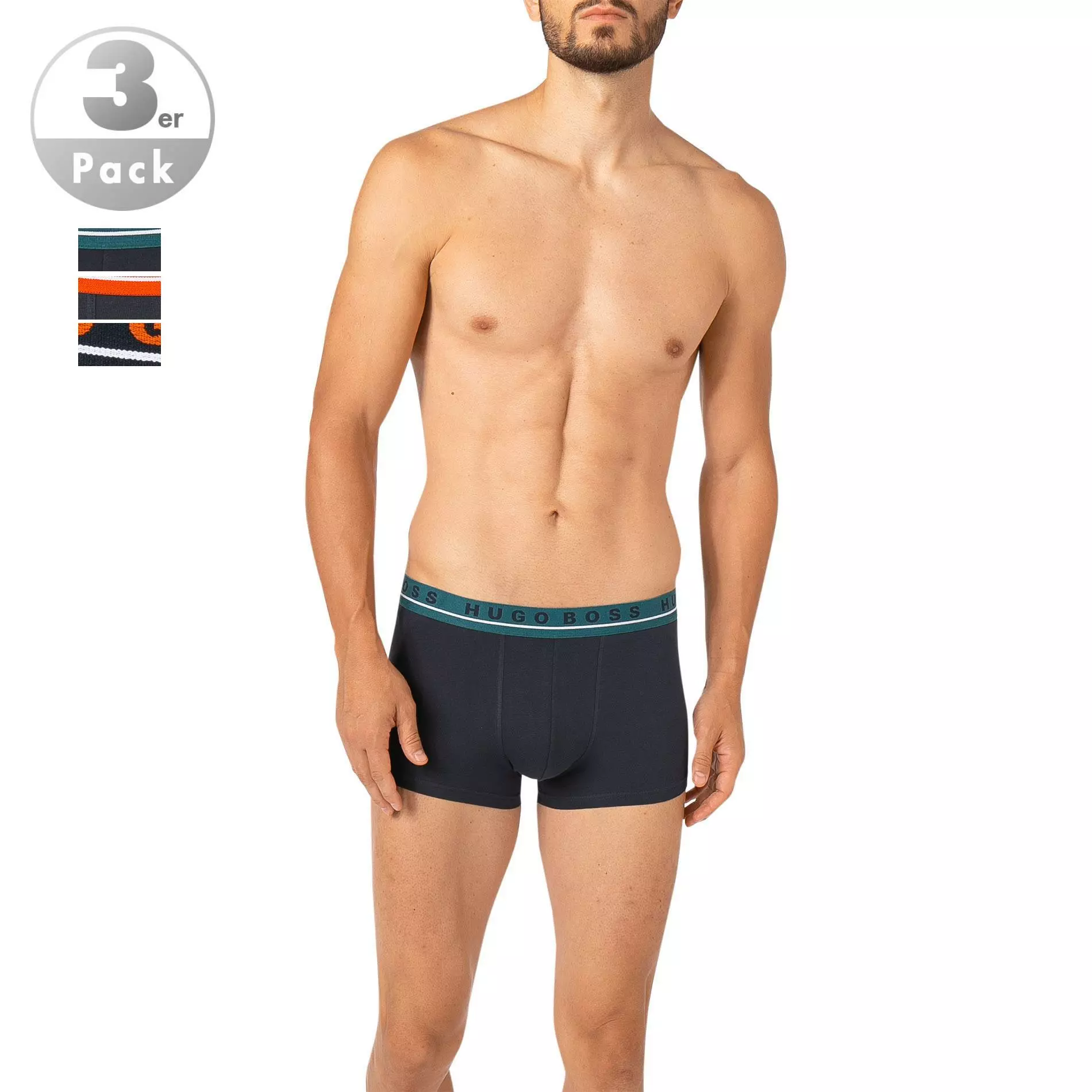 BOSS Trunks 3er Pack 50458488/965 Baumwoll-Stretch, Dunkelblau, Rot-dunkelblau-petrol 1 BOSS Trunks 3er Pack 50458488/965 Baumwoll-Stretch, Dunkelblau, Rot-dunkelblau-petrol