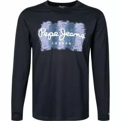 Pepe Jeans T-Shirt Sebastian PM507861/594 Longsleeve, Regular Fit, Baumwolle, Nachtblau