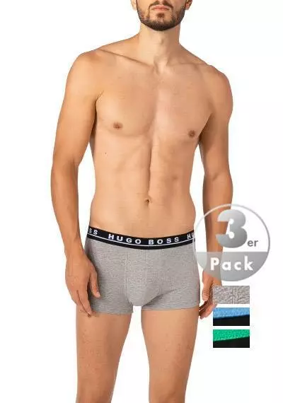 BOSS Trunks 3er Pack 50458488/964 Baumwoll-Stretch, Grau-schwarz, Schwarz-grau 2 BOSS Trunks 3er Pack 50458488/964 Baumwoll-Stretch, Grau-schwarz, Schwarz-grau – Bild 2