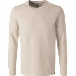 TOMMY JEANS Longsleeve DM0DM11433/YBR Baumwolle, Ecru meliert, Weiß