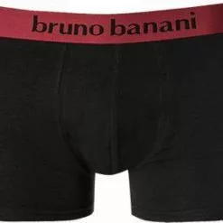 bruno banani Shorts 2er Pack Flow. 2203-1388/4313 Trunks, Baumwoll-Stretch, Chianti-schwarz, Schwarz-weinrot -Wäsche Verkaufsshop 379082 norm2