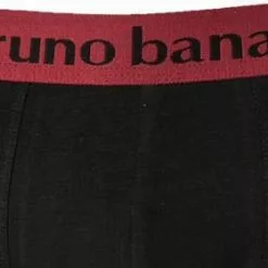 bruno banani Shorts 2er Pack Flow. 2203-1388/4313 Trunks, Baumwoll-Stretch, Chianti-schwarz, Schwarz-weinrot -Wäsche Verkaufsshop 379082 norm3