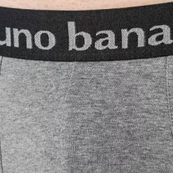 bruno banani Shorts 2er Pack Flow. 2203-1388/1782 Trunks, Baumwoll-Stretch, Schwarz-grau meliert -Wäsche Verkaufsshop 379103 norm3