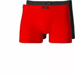 bruno banani Shorts 2er Pack Col. 2202-1309/1675 Trunks, Mikrofaser-Stretch, Rot-schwarz