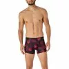 bruno banani Shorts Red Forest 2201-2343/2778 Trunk, Mikrofaser-Stretch, Weinrot gemustert, Weinrot