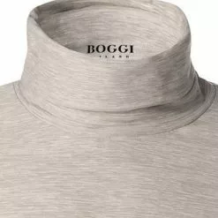 BOGGI MILANO Rollkragenshirt BO21A0412/02 Mikrofaser, Hellgrau meliert, Hellgrau -Wäsche Verkaufsshop 379929 norm2