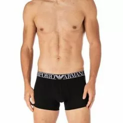 EMPORIO ARMANI Trunks 2er Pack 111769/1A720/06721 Baumwoll-Stretch, Schwarz-rot -Wäsche Verkaufsshop 380527 norm2