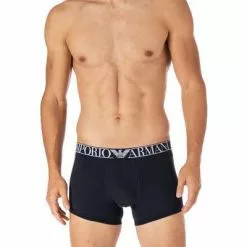 EMPORIO ARMANI Trunks 2er Pack 111769/1A720/19635 Baumwoll-Stretch, Marine-rauchblau -Wäsche Verkaufsshop 380528 norm2