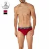 EMPORIO ARMANI Briefs 2er Pack 111733/1A720/06721 Slips, Baumwoll-Stretch, Schwarz-rot