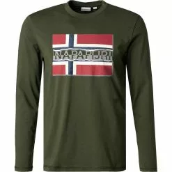 NAPAPIJRI Longsleeve NP0A4FRQ/GE4 Baumwolle, Jägergrün